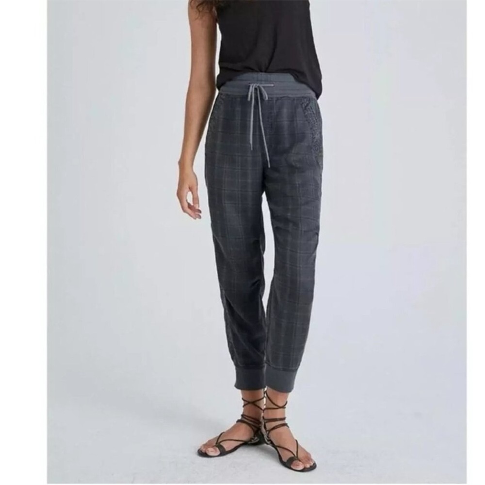 Anthropologie Nomad Joggers, Gray Plaid Leopard Print Travel Women’s Size XS